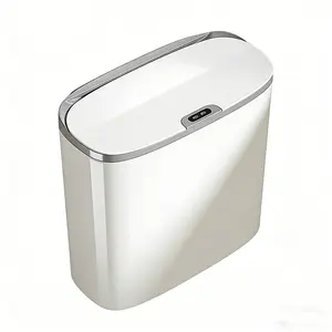 3.43 Gallon Wall-Mounted Bathroom Trash Can, Includes Adhesive Stickers for Easy Installation, Motion Sensor Touchless Use, Odor-Proof