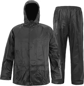 Men's Lightweight Waterproof Rain Suit - Reflective Jacket & Pants with Hood for Outdoor Work, Fishing, Hiking