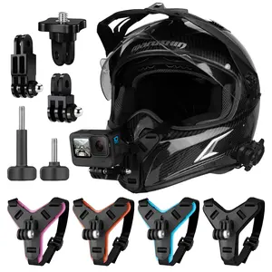 Sports Camera Helmet Mount Stand, Outdoor Sports Camera, Four Colors, Two Extenders, Two Effortless Screws, 1/4 Screw Adapter for Insta360 Panoramic Camera,for GoPro/DJI Action Camera