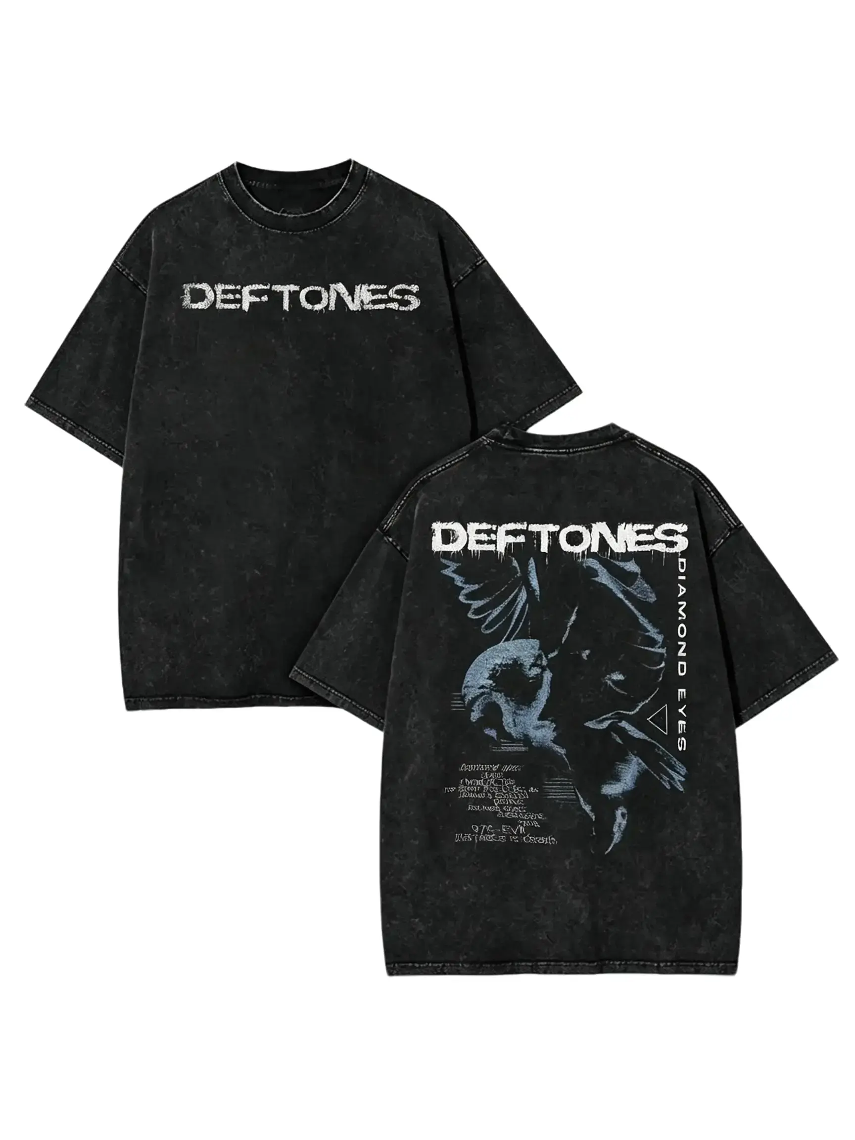 Deftones Vintage Washed T Shirt Unisex Oversized Heavy Cotton Graphic Tee Retro Nu Metal Alternative Rock Band Shirt Y2K Grunge Streetwear 90s Aesthetic Casual Short Sleeve Top