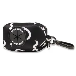 Bean Goods Poop Bag Pouch with Keyring Attachment & Zipper Pouch - Squiggly Ween