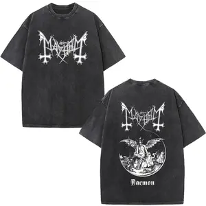 Darkthrone Transilvanian Hunger Album Vintage Washed T-shirts Death Black Metal Rock Band Mens Women Gothic Short Sleeve T Shirt