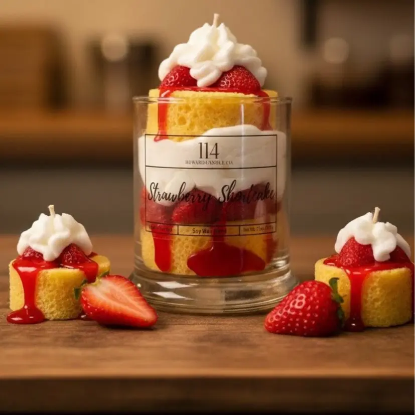 Strawberry Shortcake Dessert Candle