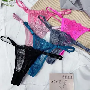 2pcs/4pcs Women's Lace Hollow Mini Thongs, Soft Comfy Panties, Sexy Role Play Set for Valentine's Day Gift, Homewear and Party Costumes