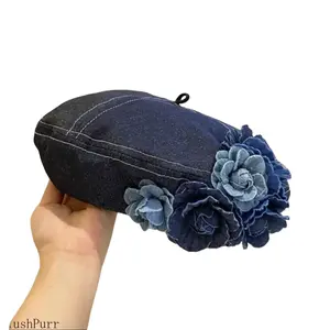 2026 New Arrival Women's Chic Beret - 3D Floral Color Block Foldable Painter Hat for Sports, Outdoor Use, All Seasons Sports & Outdoor Accessory