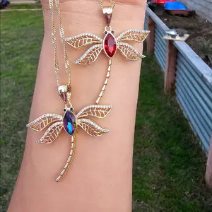 Hermosa  libelula gold plated necklace