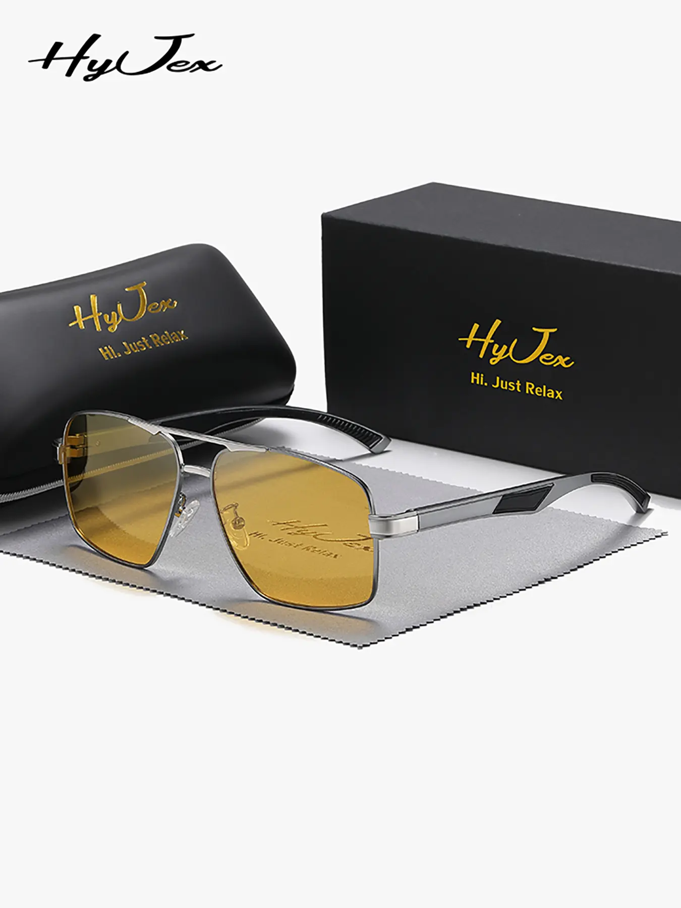 Unisex Hyjex Fashionable Driving Sunglasses, Day & Night Use, Polarized Uv400 Protection, Casual Style, All Seasons
