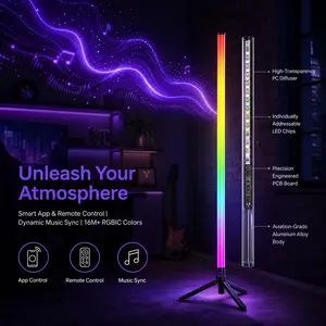 RGB Floor Lamp, Smart LED Corner Light with Music Sync, APP Control & Remote, Color Changing Mood Lighting for Bedroom Gaming Room