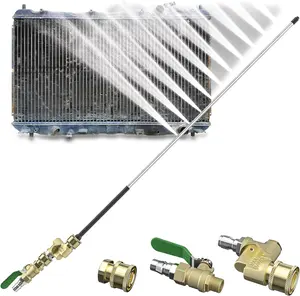 5000 PSI Radiator Cleaning Wand – 24" Dual Water/Air Cleaner with 180° Swivel & Switch Handle for Cars & Trucks