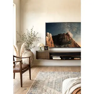 Floating TV Stand Curved Wall Mount 72" Console - Arc - Russet Brown