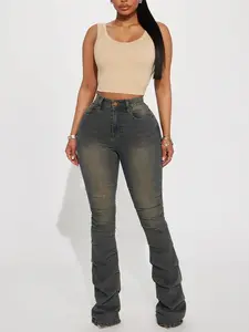 Calling For You Stacked Bootcut Jeans - Dark Wash