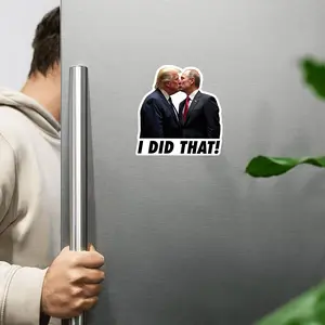 Donald Trump Magnet, ‘I Did That’ Trump Fridge Magnetic, Kiss Scene Magnetic Sticker for Kitchen, Locker Office, Perfect for Daily Fun Decor & Gag Gift, Ideal for American, Meme Fans Teens, Coworkers, Friends.