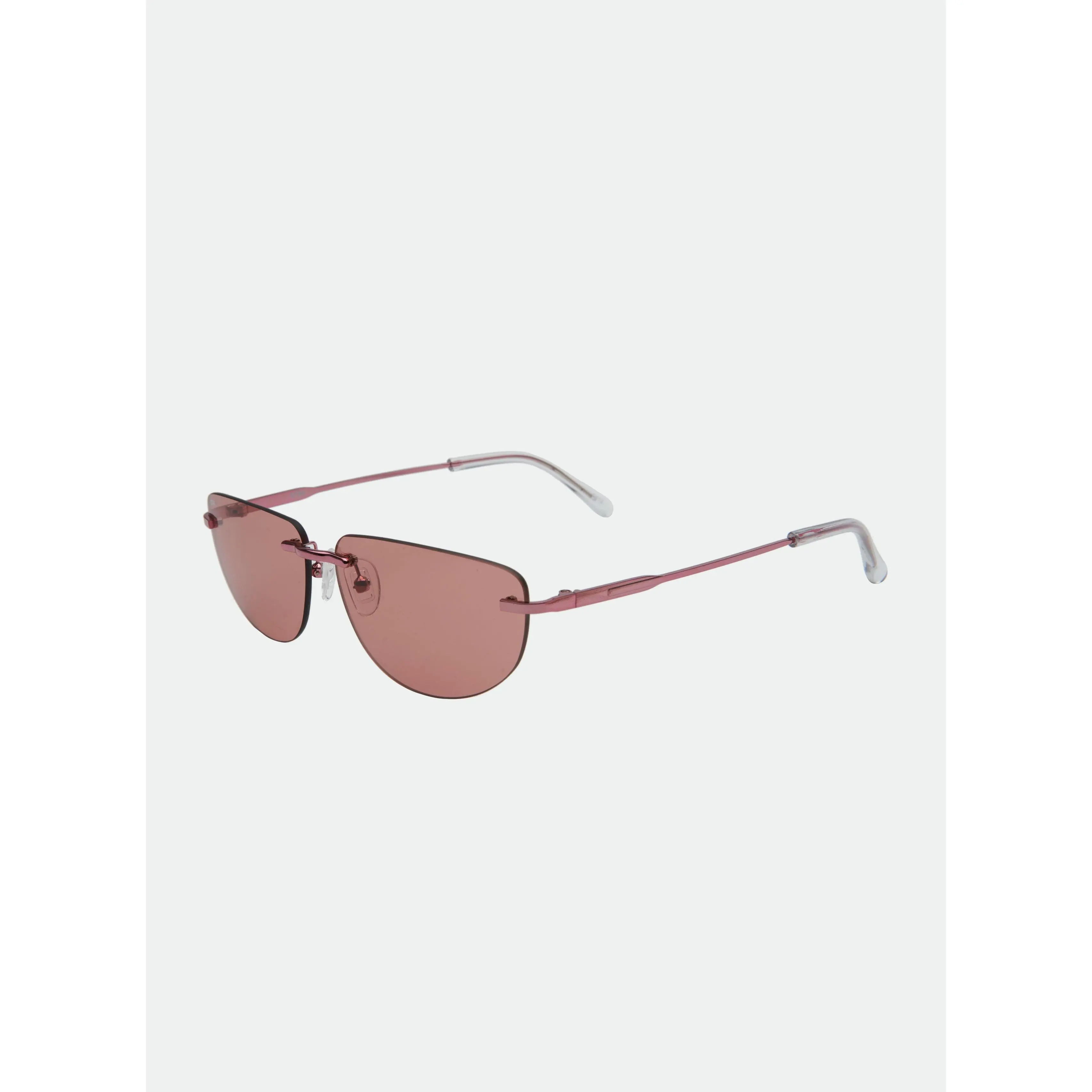 Otra ELLE FRAMELESS RECTANGULAR SUNGLASSES CHOCOLATE Lulu Thin Cat-Eye Sunglasses – Dark Chocolate & Brown Lens  main image 2