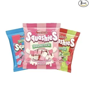 Squashies Drumstick Candy 3 Pack Bundle - ALL 10 FLAVORS Candies - 120g Each - Imported from the UK