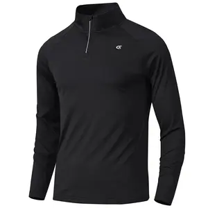Men's Running Shirt Men's Plain Zipper Mock Neck Sweatshirt Long Sleeve Quarter Zip Pullover Moisture Wicking Quick Dry Athletic Workout Shirts UPF 50+ Lightweight Tops for Hiking Workout Athletic Springtok plain Clothing Golf Sweatshirts