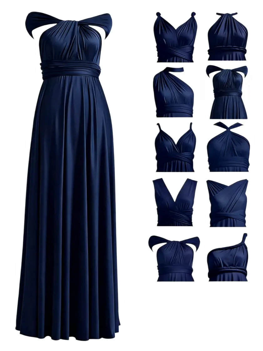 Bridesmaid Dress,72 Styles Convertible Long Plus Size Multi - Way Twist Wrap  Bandeau Dress - TikTok Shop