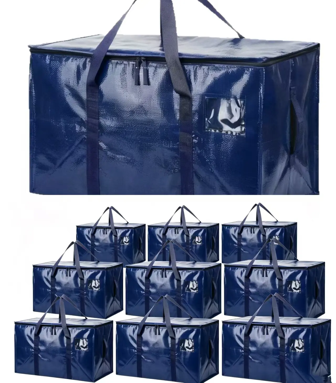 6-Pack Waterproof Trunk Organizer, Extra-Large Woven Storage Bag with Label Pocket, Heavy-Duty Bag for Fishing, Hiking, and Travel Gear, Essential Storage Bag for Dorm Rooms and Moving