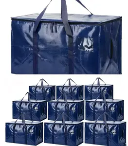 6-Pack Waterproof Trunk Organizer, Extra-Large Woven Storage Bag with Label Pocket, Heavy-Duty Bag for Fishing, Hiking, and Travel Gear, Essential Storage Bag for Dorm Rooms and Moving