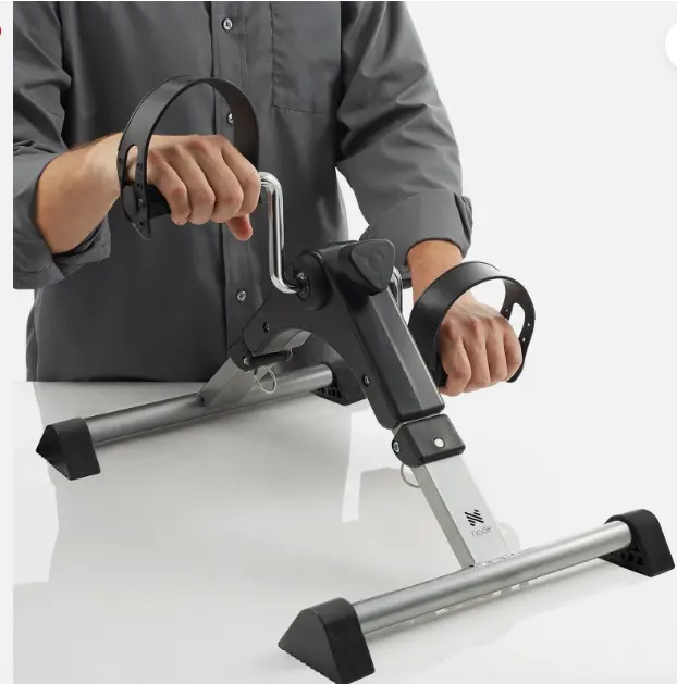 Foldable Under Desk Exercise Bike - Portable, Compact, Pre-Assembled Arm-Leg-Foot Pedal Exerciser for Calorie Burning