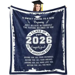 Class of 2026 Graduation Inspirational Quote Fleece Summer Lightweight Blanket,2026 Graduate Gift Ideas for Him/Her, PHD/College/High School/Masters Degree Graduation Gifts,Perfect Sentimental Graduation Keepsake Gift tiktokshopspringglowup