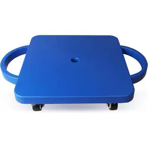 Gym Floor Scooter Board with Handles, Sitting Scooter for Kids Indoor Play Equipment, Fun Scoot Board with Non-Marring Plastic Casters for Children
