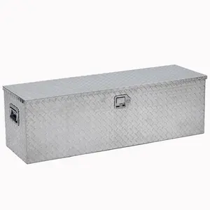 【GARVEE】48x15x15 Inch Truck Bed Tool Box, Heavy Duty Aluminum Diamond Plate Tool Box Chest, Waterproof Chest Storage Box with Lock and Keys for Trucks, Trailers, RVs, Warehouses