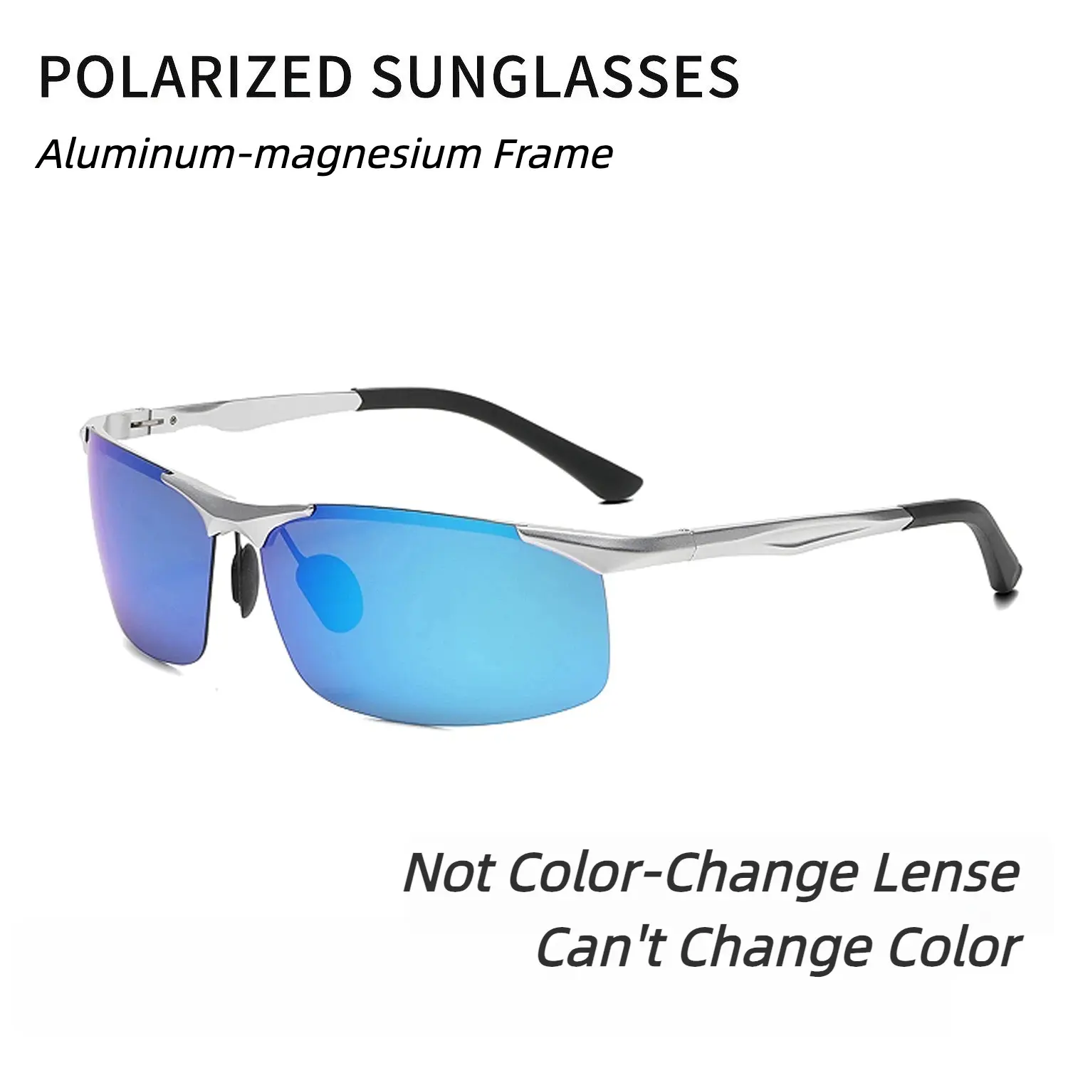 2.0 Silver and Blue Polarized Sunglasses