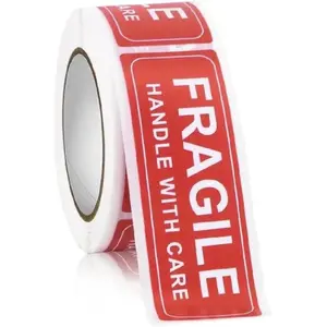 Fragile Stickers - Warning Stickers for Shipping Fragile Handle with Care Strong Adhesive Fragile Labels Packing 250 Permanent Adhesive Labels Per Roll (Fragile Stickers)