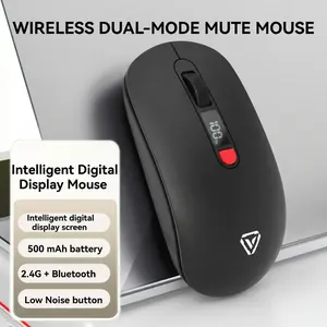 Silent Dual-Mode Wireless Mouse, 2.4g Bluetooth-compatible, Adjustable Dpi, Rechargeable 500mah Battery, PC Laptop Compatible