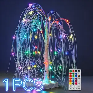 RGB willow tree LED decorative light with remote control for bedroom and home ambiance lighting