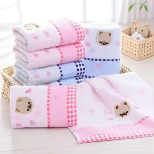 Super Soft Quick-Dry Baby Towel Set - Cartoon Jacquard Absorbent Washcloths, 25x50cm, Gentle & Portable for Newborns, Infant Bath, Swim & Travel - Must-Have Nursery Essential