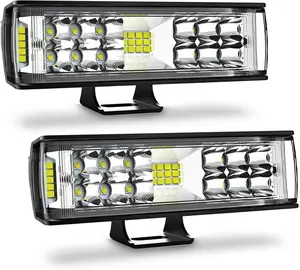 7 inch LED Light Bar 5500LM 6500K White Lighting 2Pcs 60W Flood Spotlight Fog Beam Combo for Off Road Night Driving Compatible with Truck ATV Boat SUV Motorbike