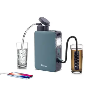 Nawaza Electric Portable Water Filter with Emergency Light Camping Filtration System NSF/ANSI 42 Certified Solar Powered Hand Crank USB Charging Survival Kit for Backpacking Gifts for Outdoor Activity