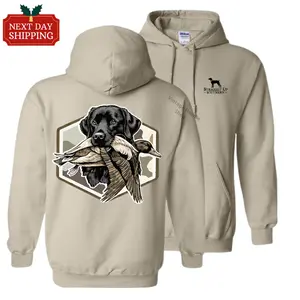 Duck Hunting Dog Hoodie, Vintage Retriever Graphic Hoodie for Men and Women, Unisex Cotton Hoodie, Classic Hunting Gift with Outdoor Retro Style