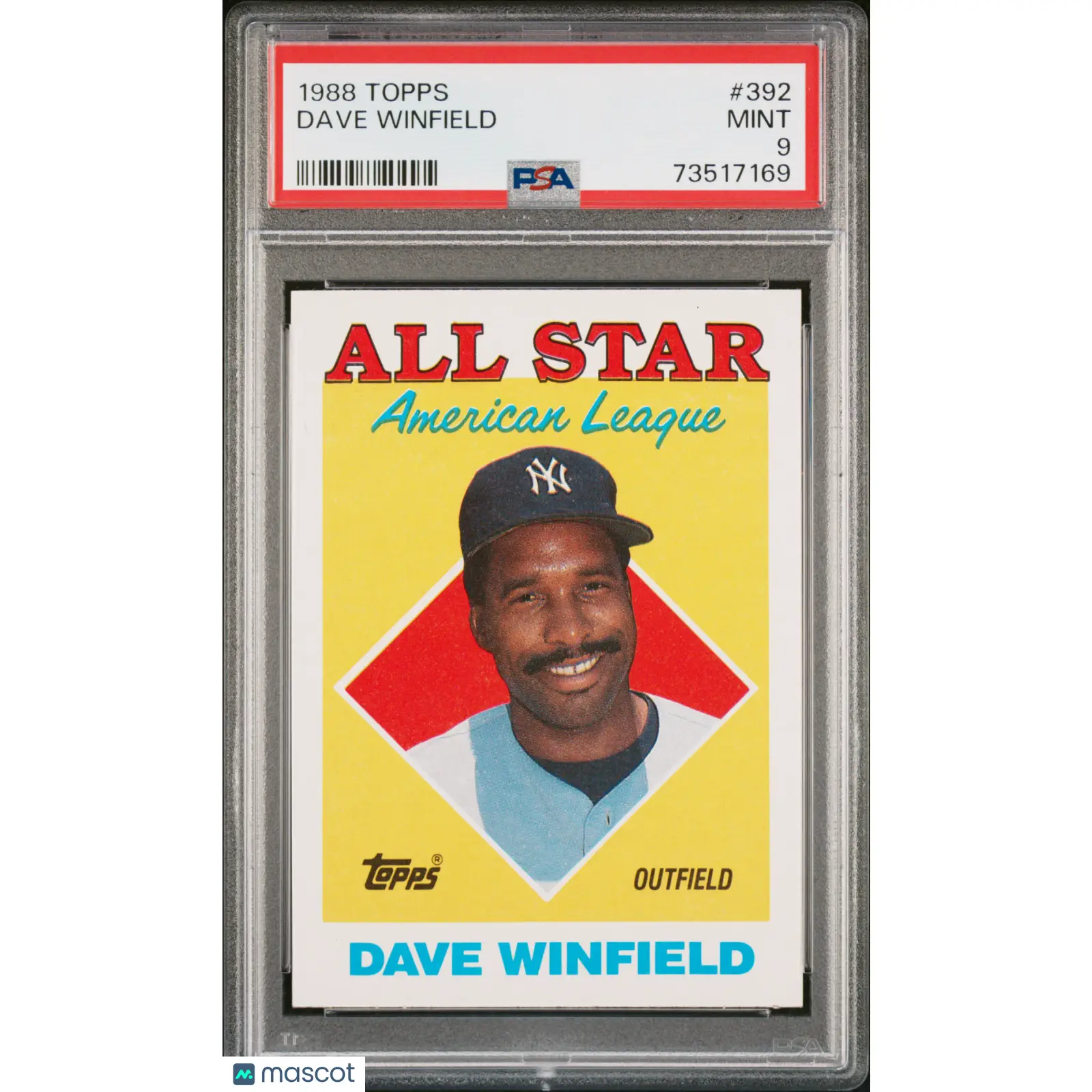 Dave Winfield PSA 1988 Topps Baseball #392 9 73517169