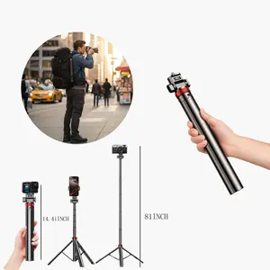 Portable Extendable Tripod Stand for iPhone & Action Cameras | 360 °   Ball Head | Light Stand for Sony Canon DJI Osmo Adjustable