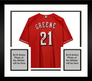 Framed Hunter Greene Cincinnati Reds Autographed Scarlet Nike Replica Jersey - Fanatics Authentic Certified