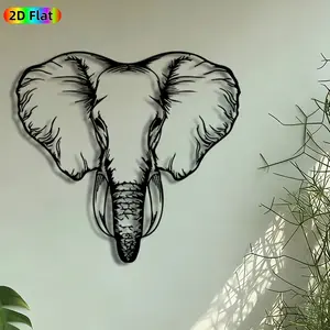 1pc African Elephant Head Metal Wall Art, Majestic Elephant Statue Mural, Intricate Craftsmanship, Iron Craft, Perfect for Housewarming, Thanksgiving Decor, Perfect for Living Room Patio Wall Lodge Decor, Ideal Gift for Wildlife Enthusiasts.