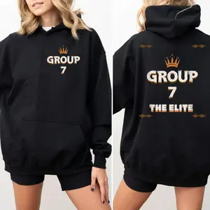 Group 7 Crown 2 Sides Hoodie, Group Seven The Elite Sweatshirt, Official Member Group 7 Shirt, Tiktok Trend G7 Graphic Tee, Unisex Sweater Pullover Tee