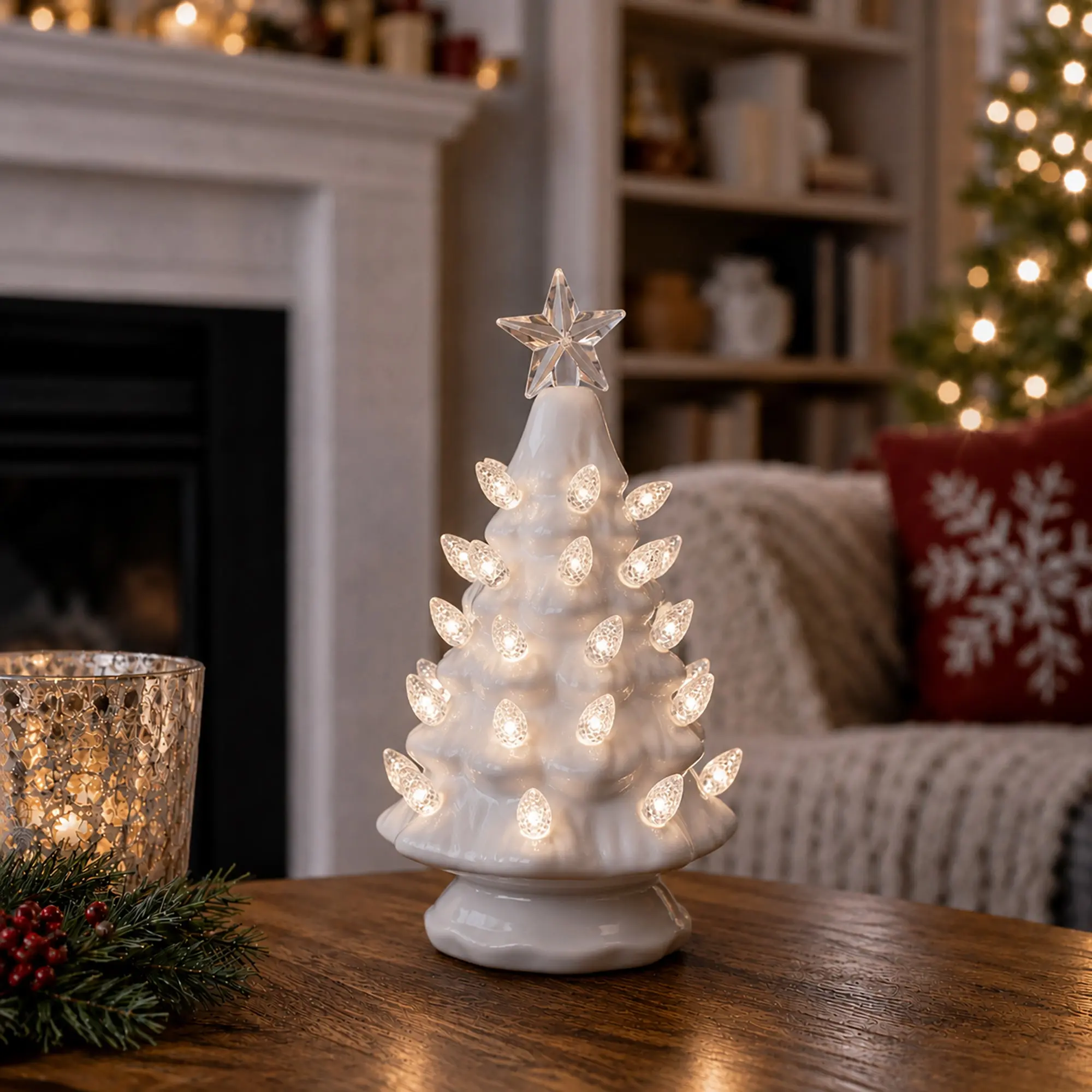 White Ceramic Christmas Tree - Small