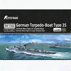 Flyhawk Fh1165 1/700 German Torpedo-Boat Type 35 Model Kit, High-Quality Military Ship Model, Assemble Model, Figurines & Miniatures