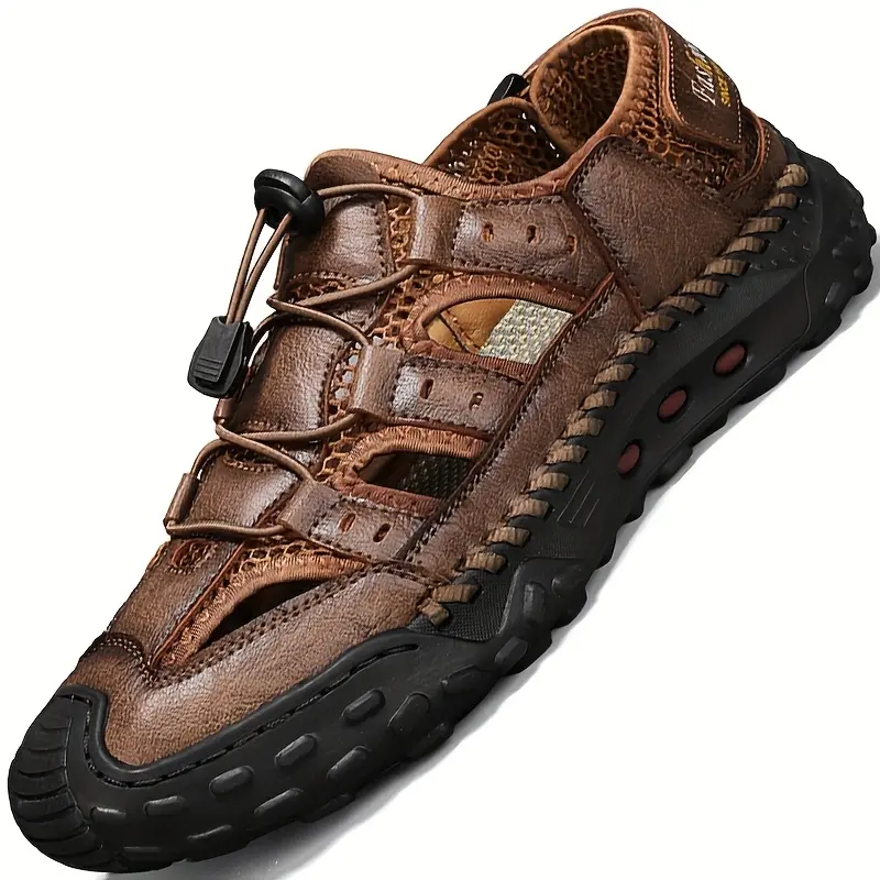 Brand Bdhjydb Men'S Casual Sandals - Black & Brown, Round Toe, Hook & Loop Closure, Rubber Sole, Microfiber Upper, Comfortable Walking Shoes for Summer, Casual Footwear |   Stylish Sandals |   Durable Footwear