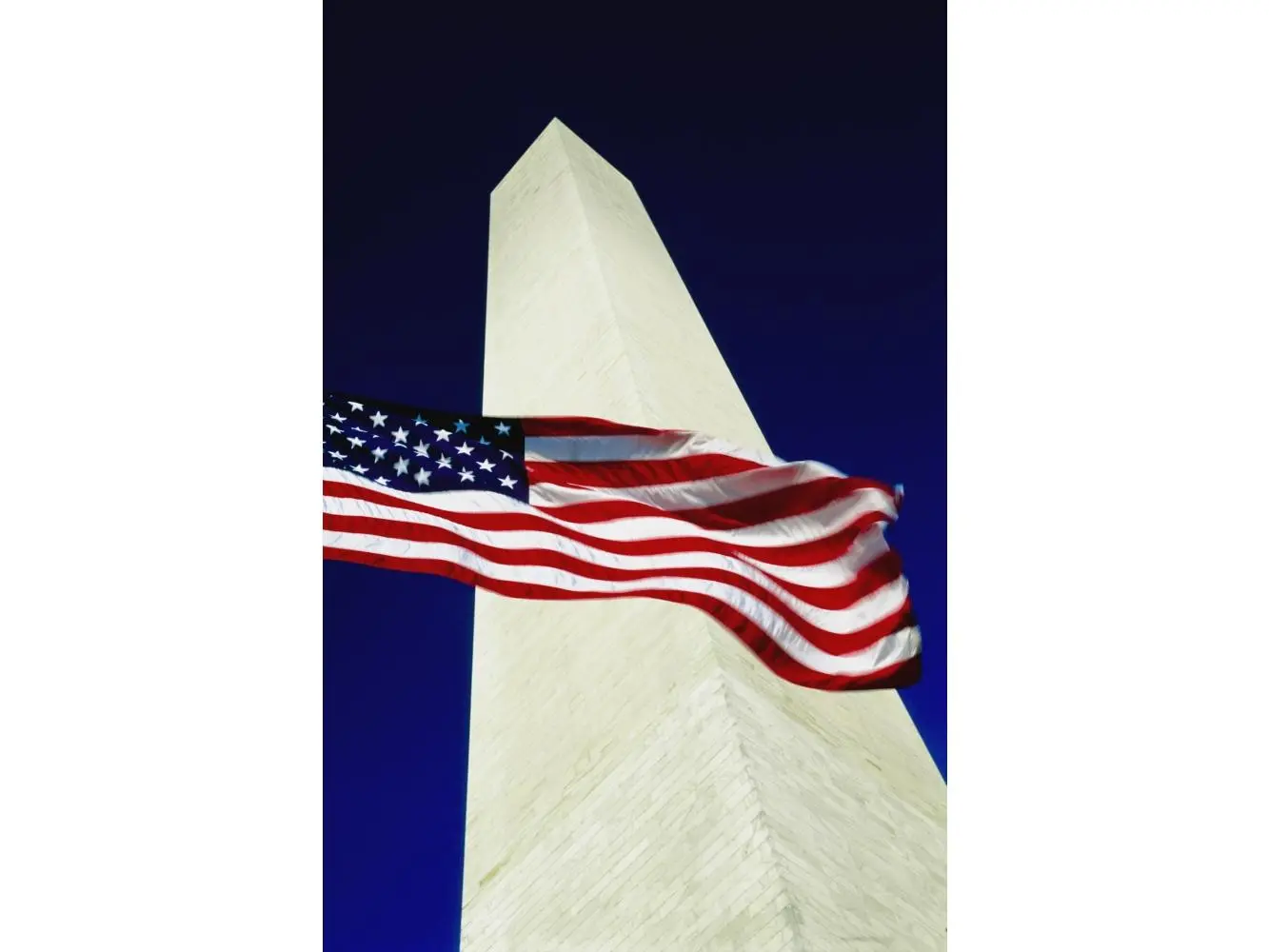 Washington Monument & American Flag Poster Print - 24 x 38 - Large