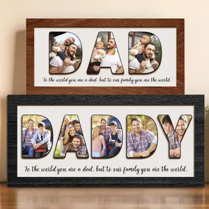 Personalized Photo Dad Sign, Custom Daddy Photo Frame, Father's Day Keepsake, To the World You Are a Dad Sign, Gift for Dad from Children, Father's Day Gifts, Fathers Day Gift Ideas 2026