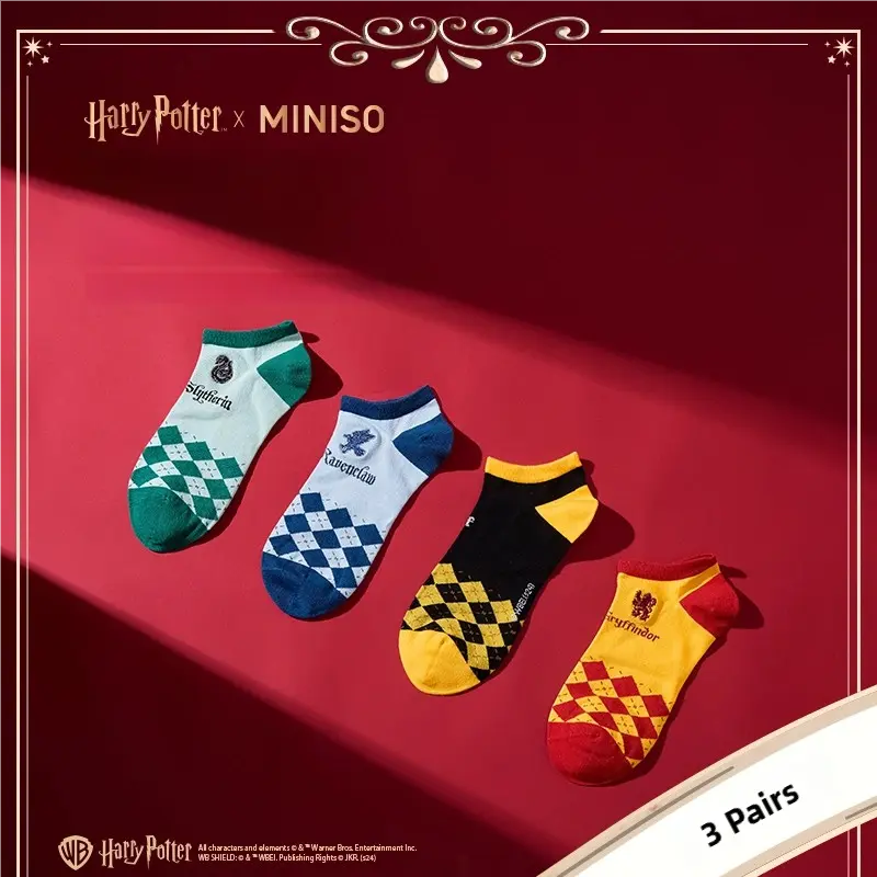 Harry Potter Series 3 Pairs Set of Short Socks for Autumn and Winter, Comfortable Home Socks for Men and Women，Back To School