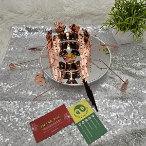 Oyá Crown in Copper Finish with Hanging Tools - Santeria Ocha Religion Orisha