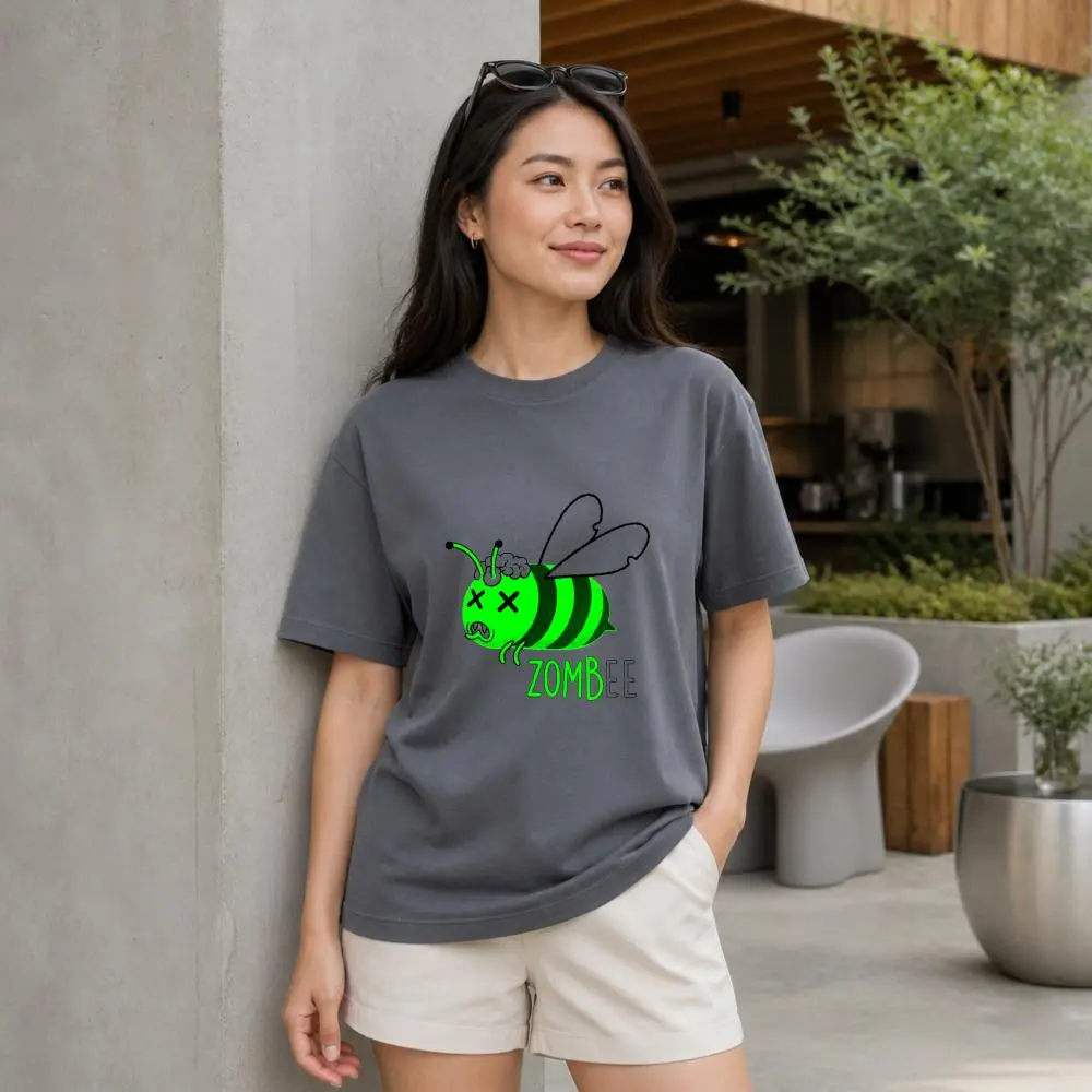 XTAUTO, Casual Style, Unisex T-Shirt, Zombie Bee Graphic Design, Summer Outdoor Wear, Gift For Friends And Family