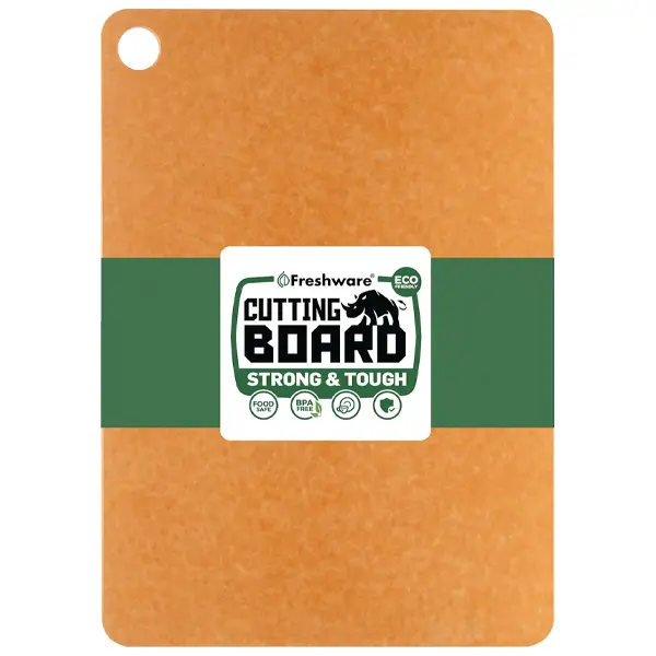 FRESHWARE Food-Grade Non-Toxic Anti-Scratch Grip Wooden Cutting Board, Large 15"x11.25" Rectangular Wood Fiber Board with Natural Finish, Dual-Side Use, Dishwasher-Safe Kitchen Essential, Anti-Scratch Chopping Boards