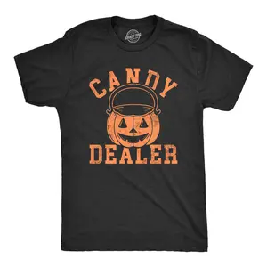 Mens Candy Dealer T Shirt Funny Halloween Trick Or Treat Candies Joke Tee for Guys Mens Funny T Shirts Cool Vintage Fashion T-Shirt Gift Classic Menswear Halloween Apparel for Men Funny Food Short Sleeve Black -