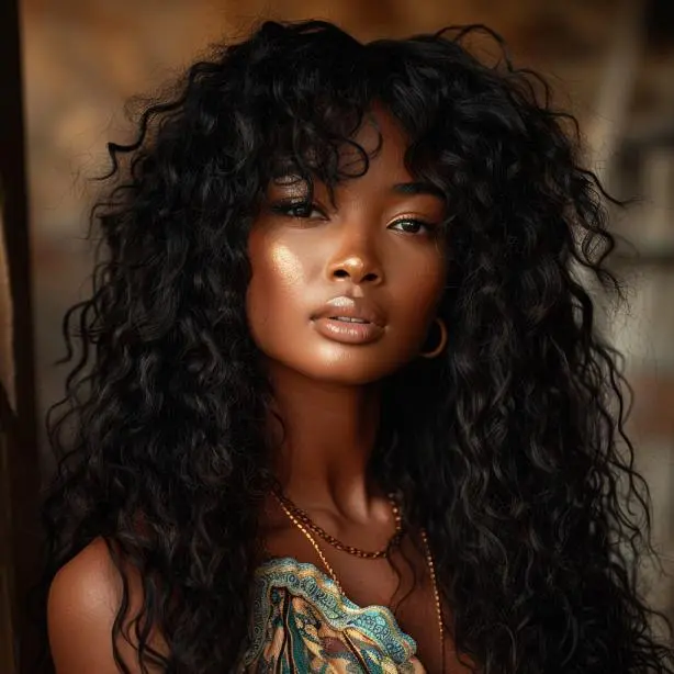 RedoHair Natural Black Bohemian Kinky Curly Human Hair Lace Front Wig, 13×4 Inches - Tangle-Free and Shed-Free, Glueless Design